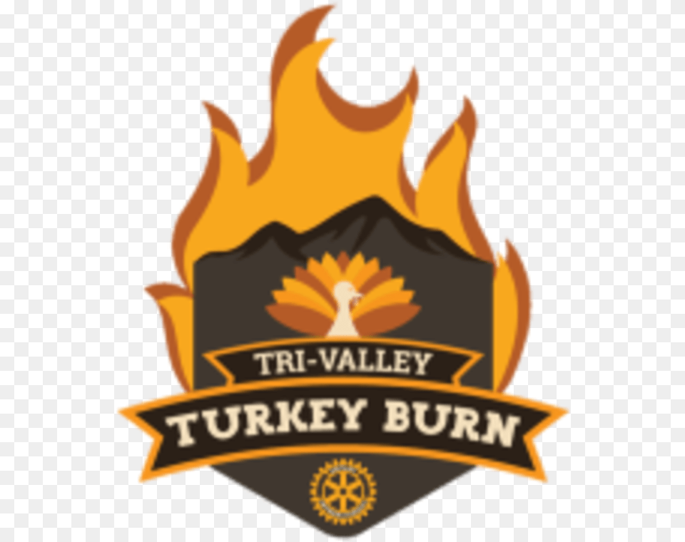 2019 Tri Valley Turkey Burn Thanksgiving Morning Emblem, Fire, Flame, Logo, Person Free Png Download