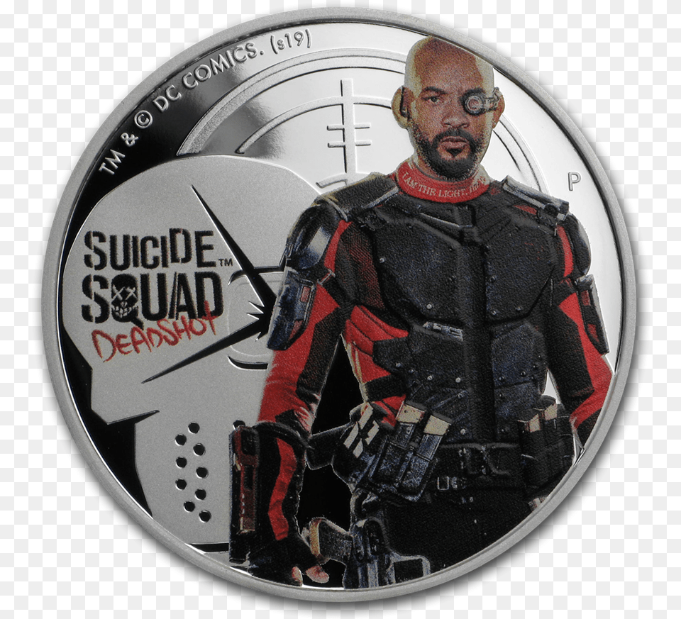 2019 Tuvalu 1 Oz Silver Suicide Squad Deadshot Proof Superhero, Adult, Male, Man, Person Free Png