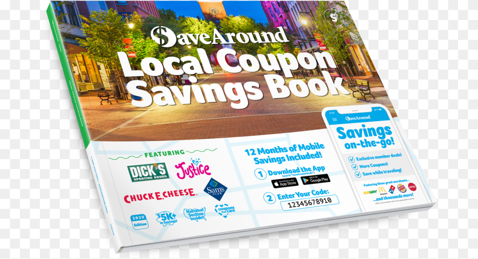 2020 Book Coupon Book Fundraiser, Advertisement, Poster, Bench, Furniture Png Image