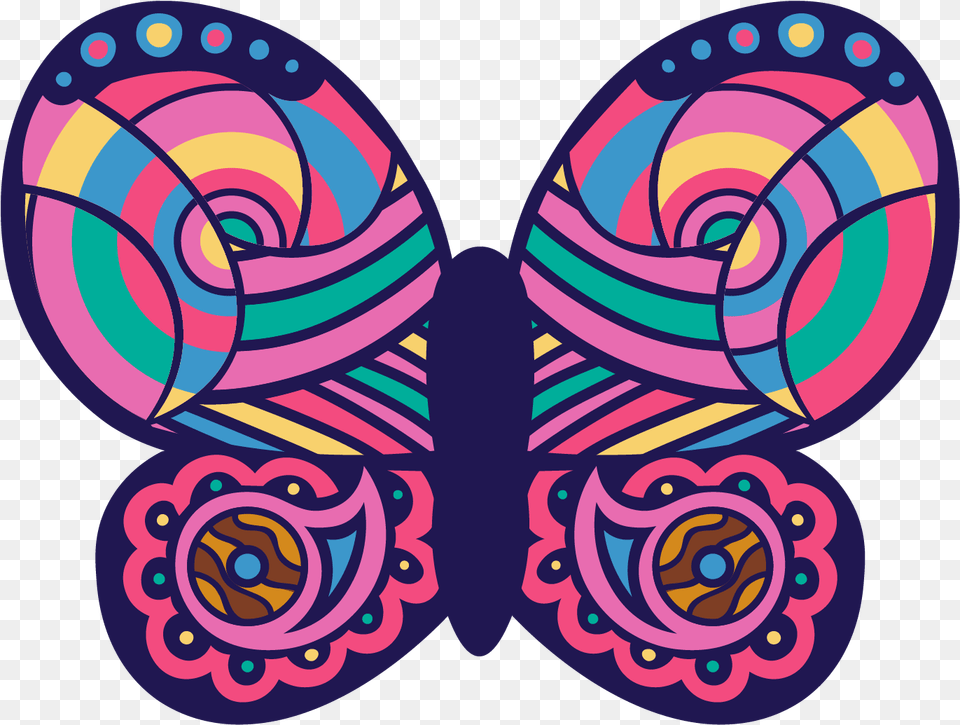 2020 Butterfly Decorative Circle, Pattern, Purple Free Transparent Png