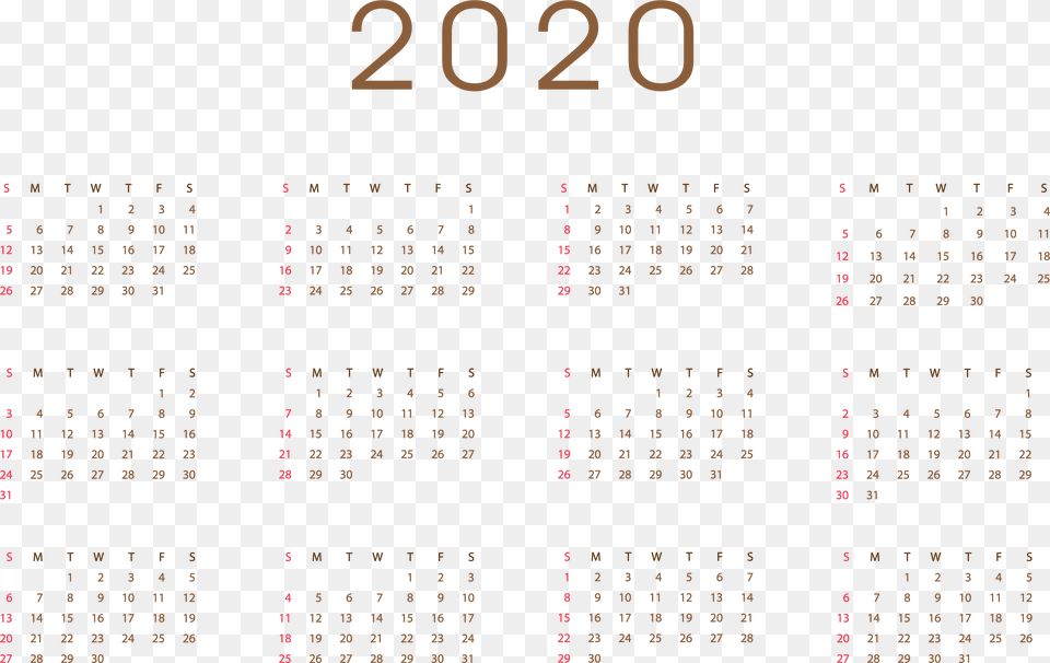 2020 Calendar Clipart Calendar 2020, Text Png Image