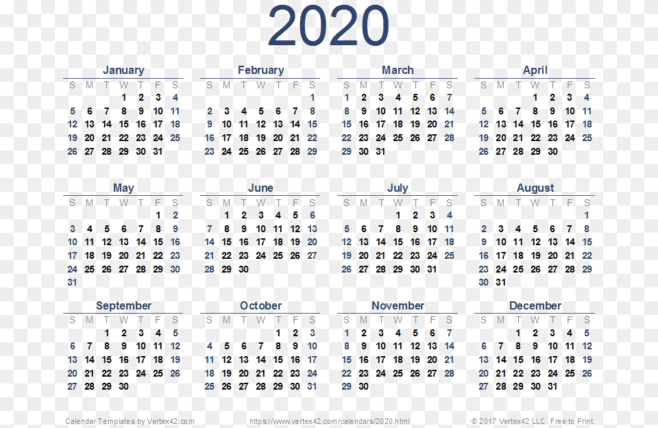 2020 Calendar Download Image Printable 2020 Calendar, Text, Scoreboard, Qr Code Free Transparent Png