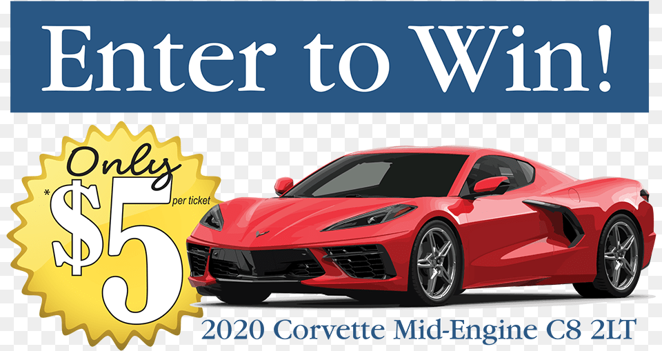 2020 Chevrolet Corvette C8 Raffle L Stingray Chevrolet Corvette Giveaway, Transportation, Sports Car, Car, Coupe Free Png Download