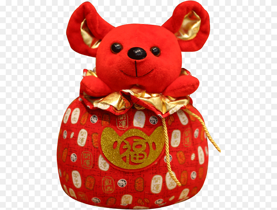2020 Chinese New Year Red Mice Plush Toys Lucky Bag Rat Soft Toys, Toy Free Png