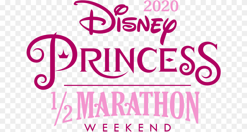 2020 Disney Princess Half Marathon Weekend, Text, Purple Free Transparent Png