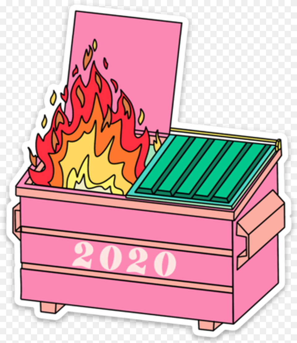 2020 Dumpster Fire Sticker Mugsby Dumpster Fire, Flame, Bulldozer, Machine Free Transparent Png