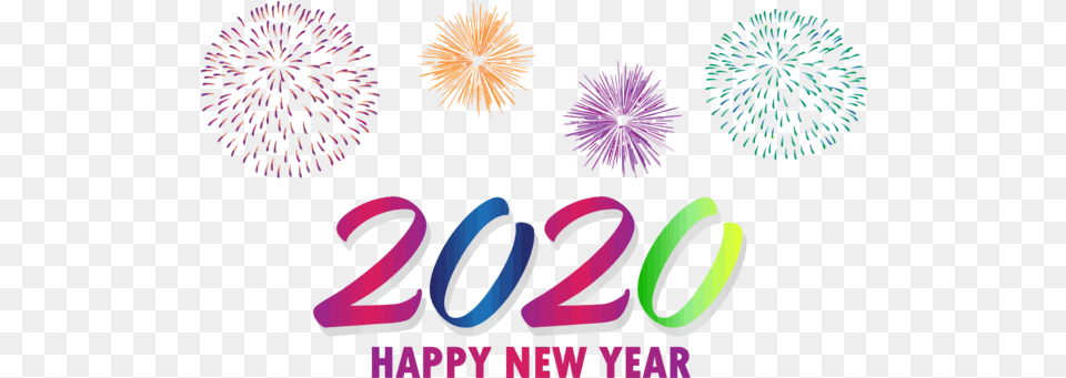 2020 Fireworks Text Day For Happy Happy New Year 2020 Fireworks Png