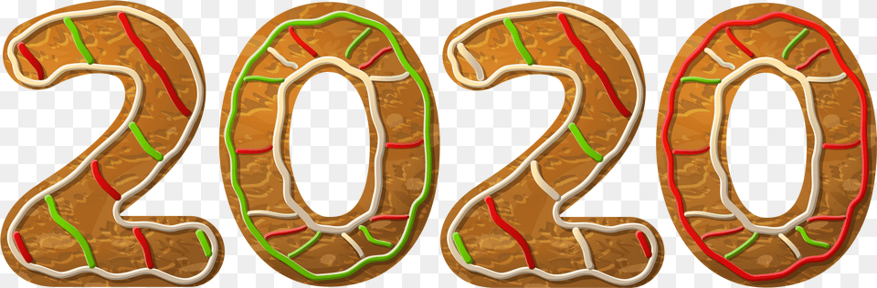 2020 Gingerbread Clipart New Year 2020, Number, Symbol, Text, Plate Png