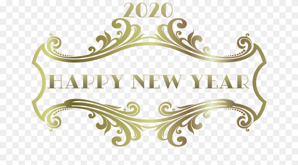 2020 Happy New Year Gold Gradient Stock Photo Public, Symbol, Text, Logo Free Png