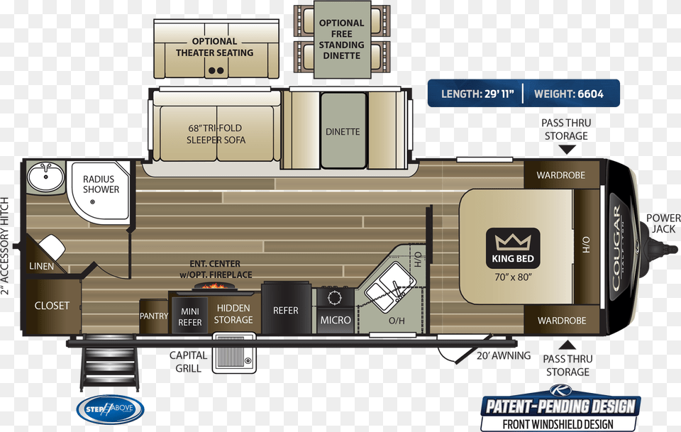 2020 Keystone Cougar, Diagram, Floor Plan Free Png Download