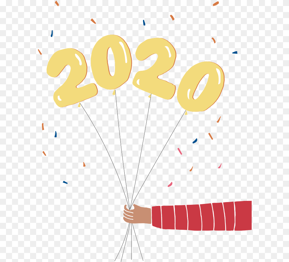 2020 Sticker Happy New Year, Balloon, Number, Symbol, Text Free Png Download