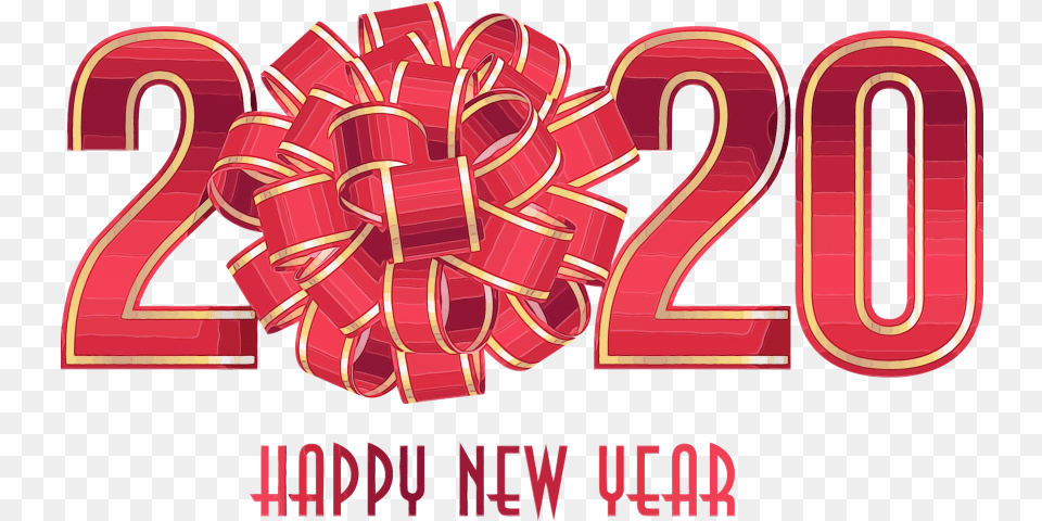 2020 Teat Ribbon Decoration New Year 2020 Wishes, Dynamite, Weapon, Number, Symbol Free Png