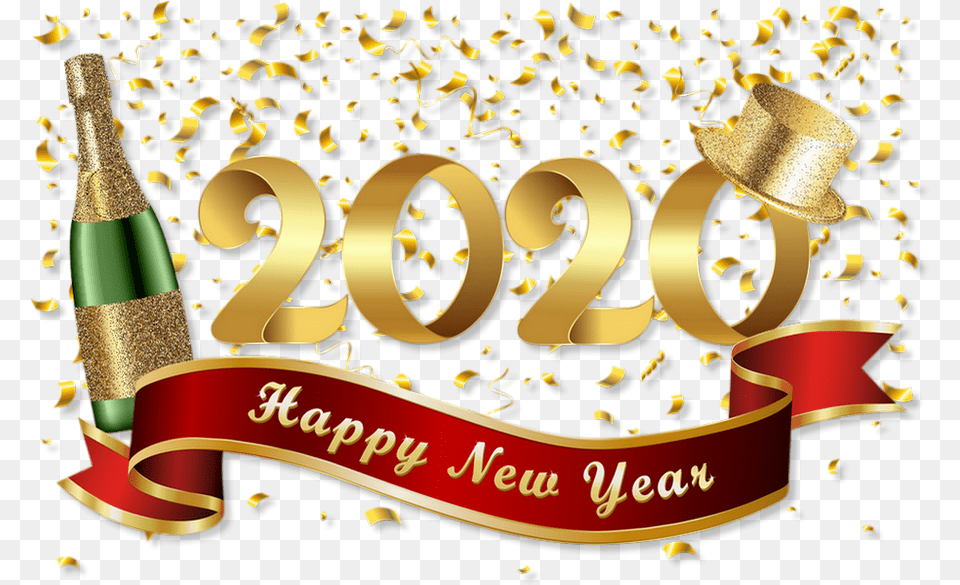 2020 Tube Happy New Year Clipart 2020 Transparent Happy New Year Banner, Text, Tape Free Png Download