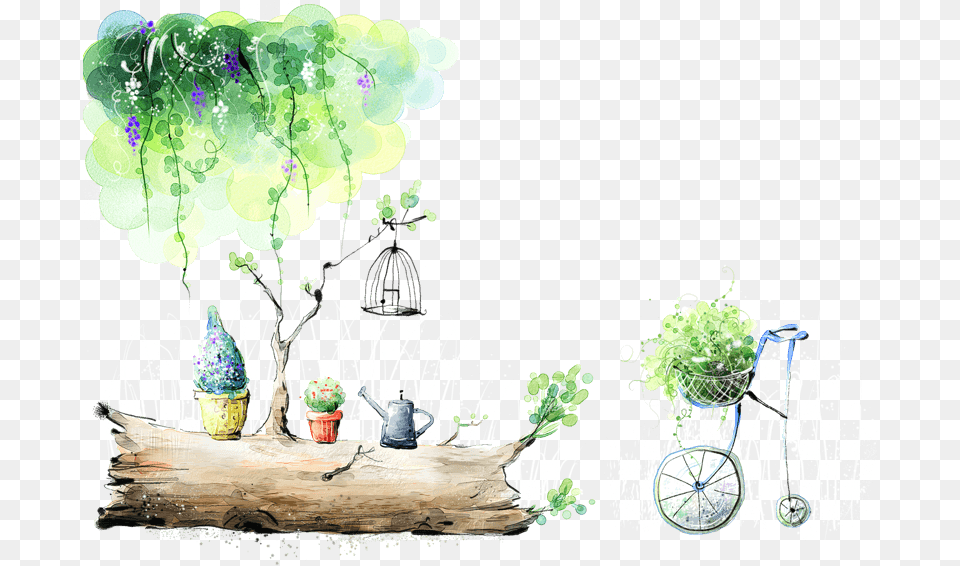 2020 Watercolor Nature, Plant, Planter, Potted Plant, Pottery Png