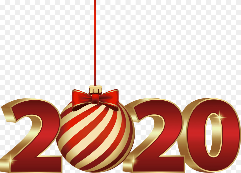 2020 With Christmas Ball Clipart Christmas Ornament, Symbol, Text, Number, Tape Png Image