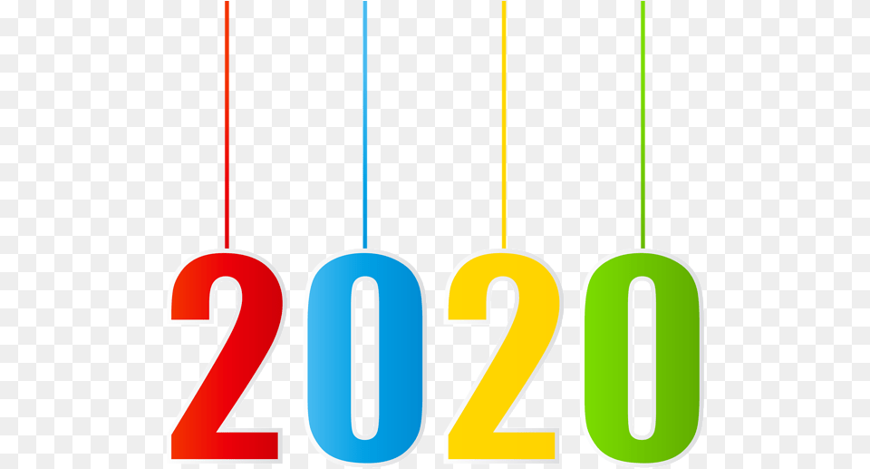 2020 Year New Year 2020 Hanging, Number, Symbol, Text, Bow Png