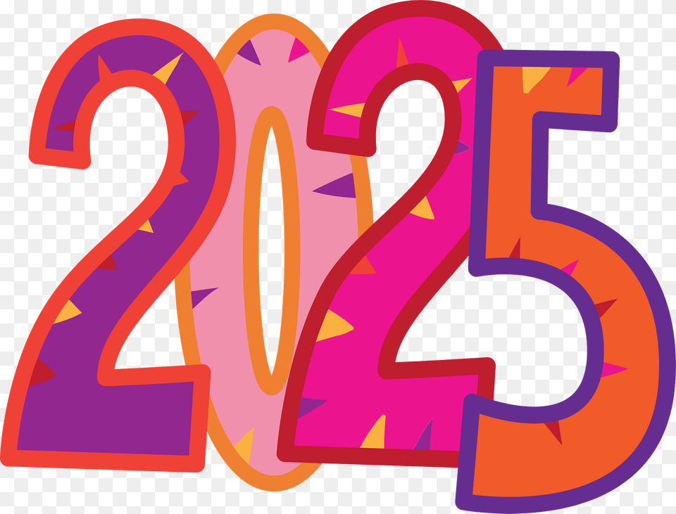 2025 Clipart, Number, Symbol, Text, Dynamite Png Image