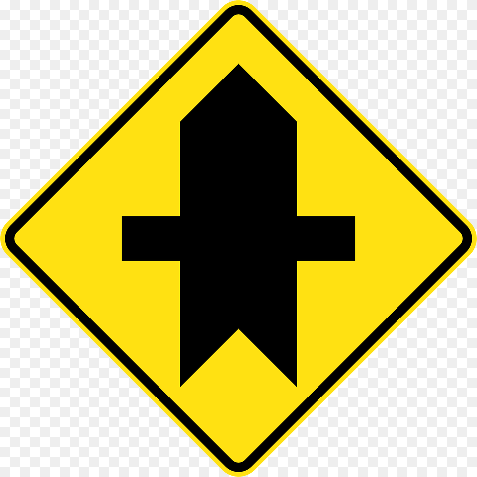 208 Priority Crossroad Intersection Used In New South Wales Clipart, Sign, Symbol, Road Sign Png Image