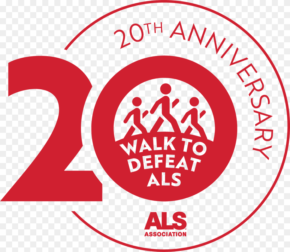 20th Anniversary Walk Logo Red Als Association, Text Png