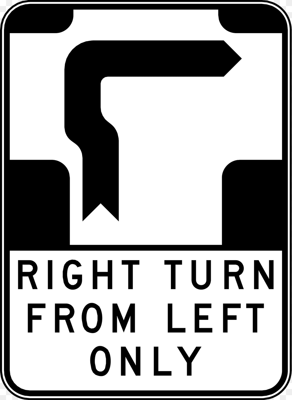 21 Right Turn From Left Only Clipart, Sign, Symbol, Text Png Image