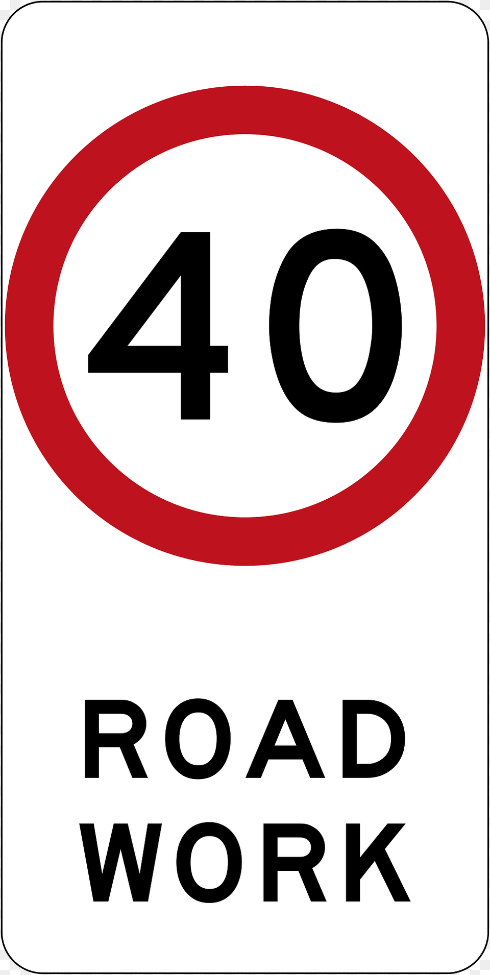 212 40 Kmh Roadwork Speed Limit Used In New South Wales Clipart, Sign, Symbol, Road Sign, Text Free Png Download