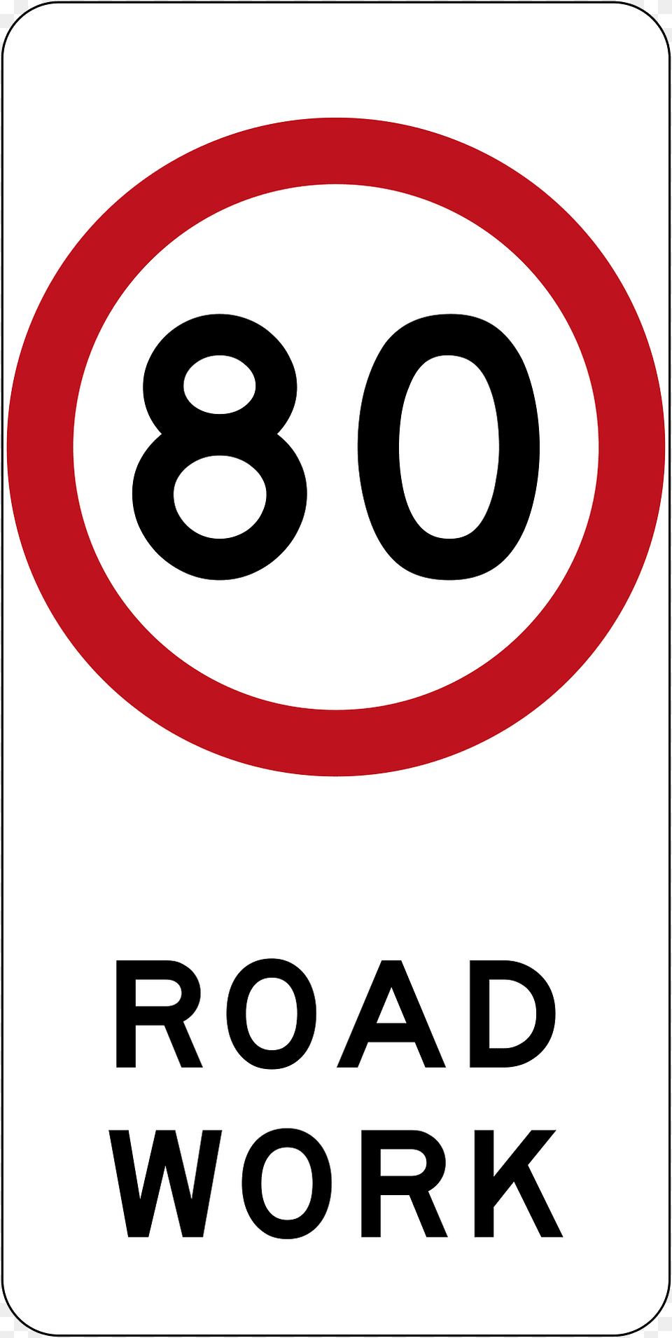 212 80 Kmh Roadwork Speed Limit Used In New South Wales Clipart, Sign, Symbol, Road Sign, Text Free Png