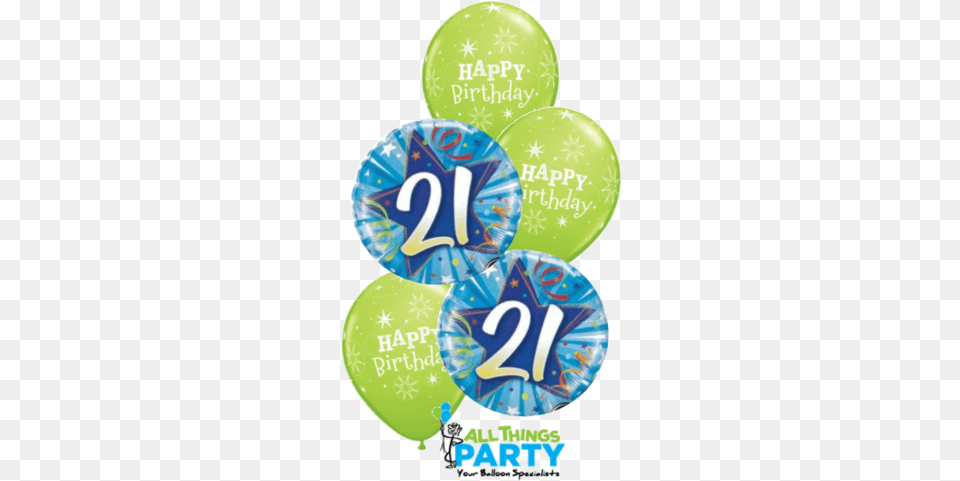21st Birthday Lime Green Star Bouquet 21st Birthday For A Girl, Balloon, Text, Symbol, Number Png