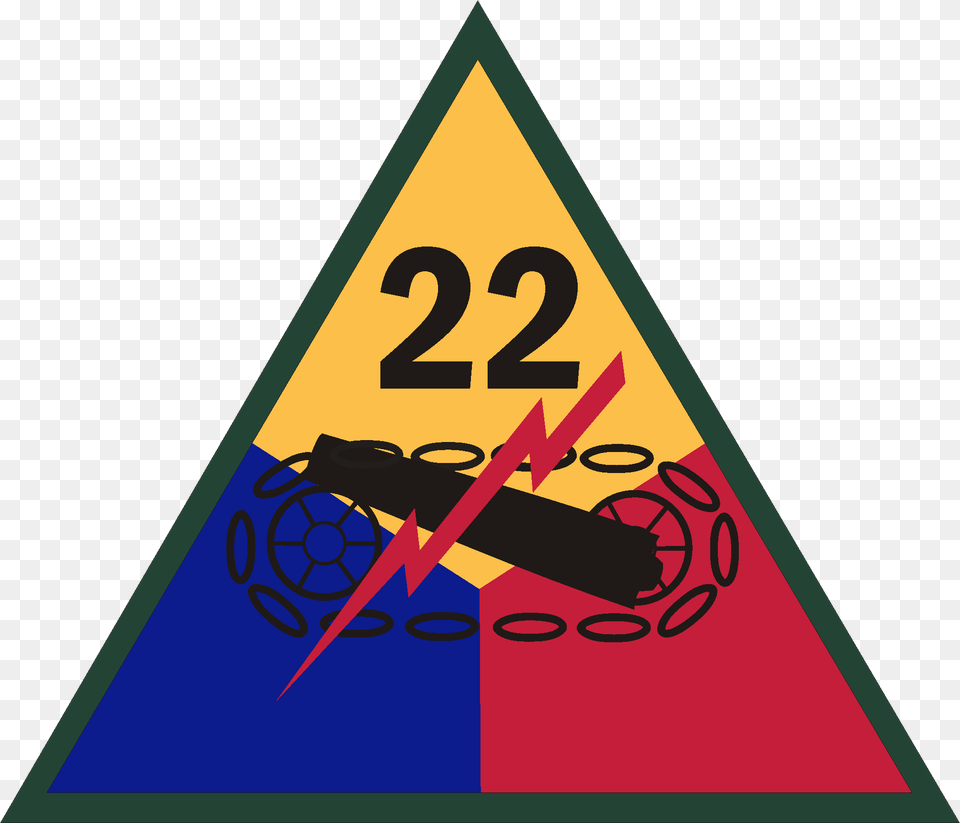 22nd Armor Insignia 11th Armored Division Logo, Triangle, Symbol, Sign Free Transparent Png