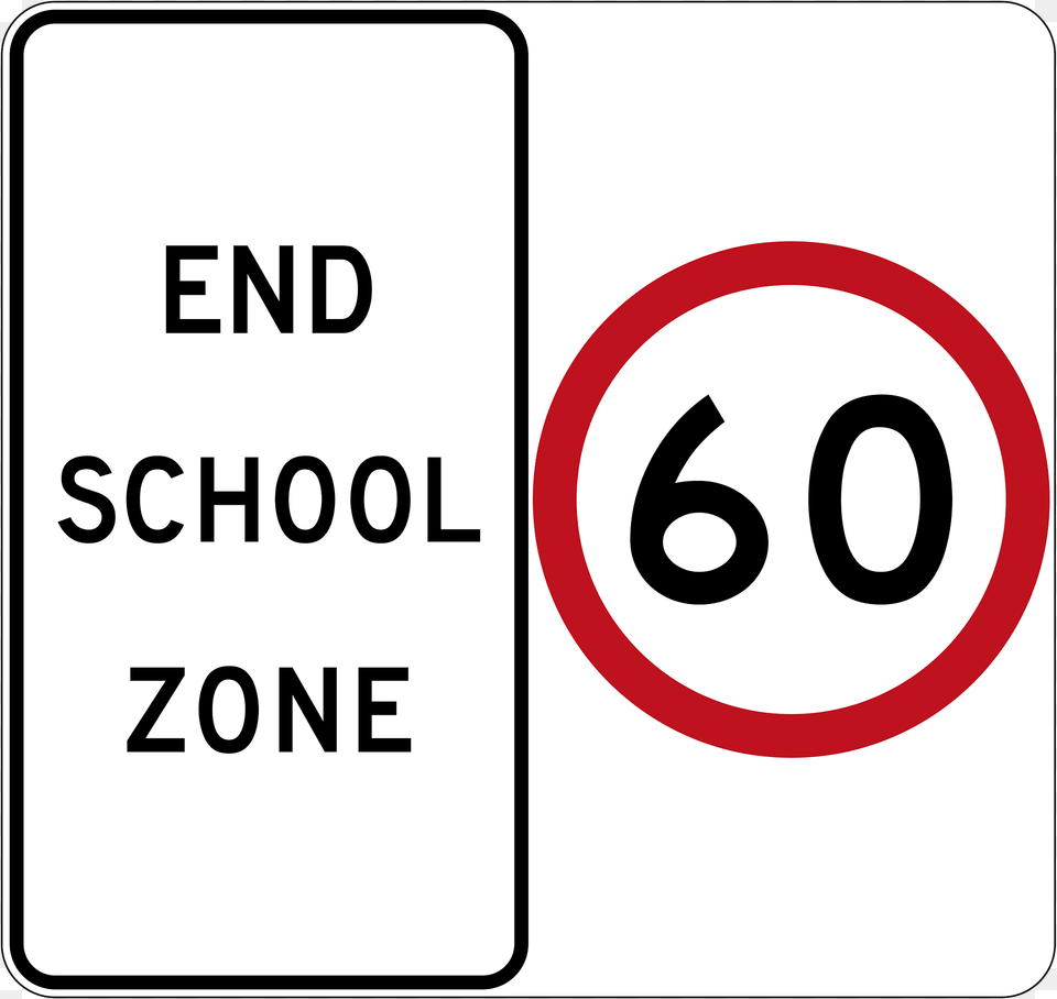 231 End Of School Zone Used In New South Wales Clipart, Sign, Symbol, Road Sign, Text Png