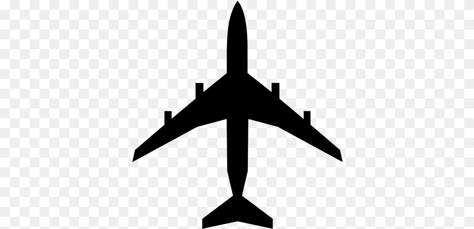 240 Pixels Airplane Silhouette, Gray Free Png Download