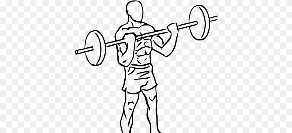 240 Pixels Bicep Curl Line Drawing, Gray Free Png