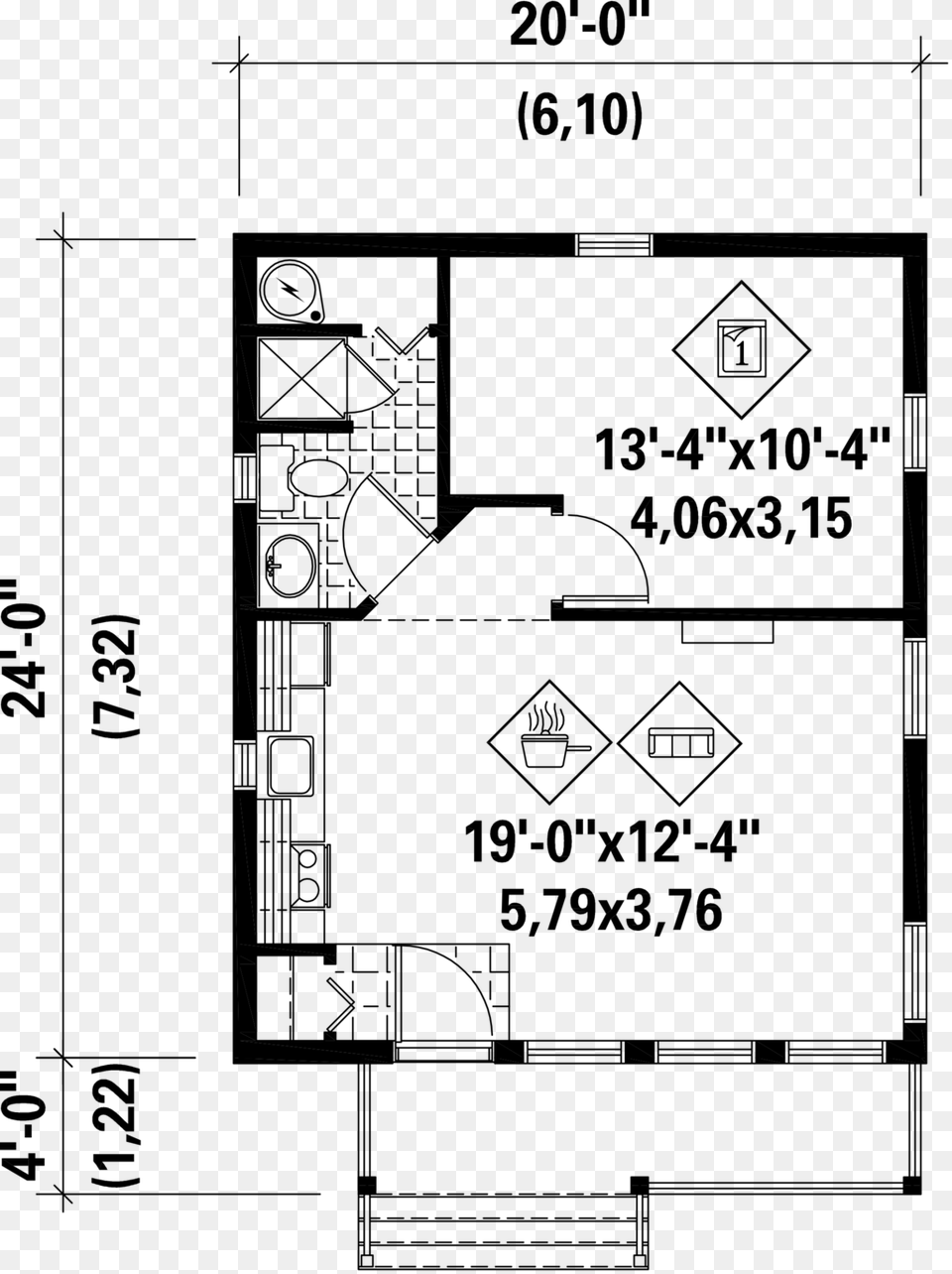 25 House Plan, Gray Free Png Download