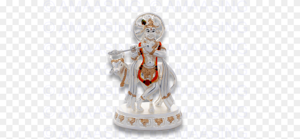 Krishna With Cow, Figurine, Adult, Wedding, Person Free Png Download