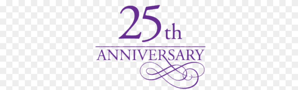 25th Anniversary Purple Letters, Text, Symbol, Number Png