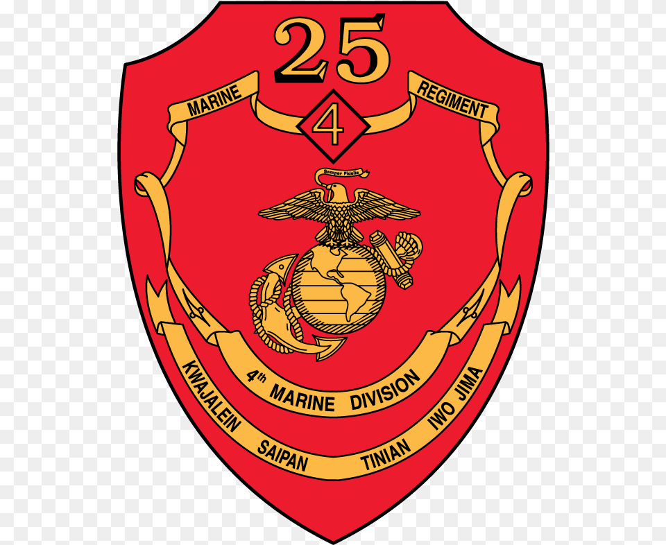 25th Marines Regiment Emblem, Armor, Shield, Animal, Bird Free Png Download