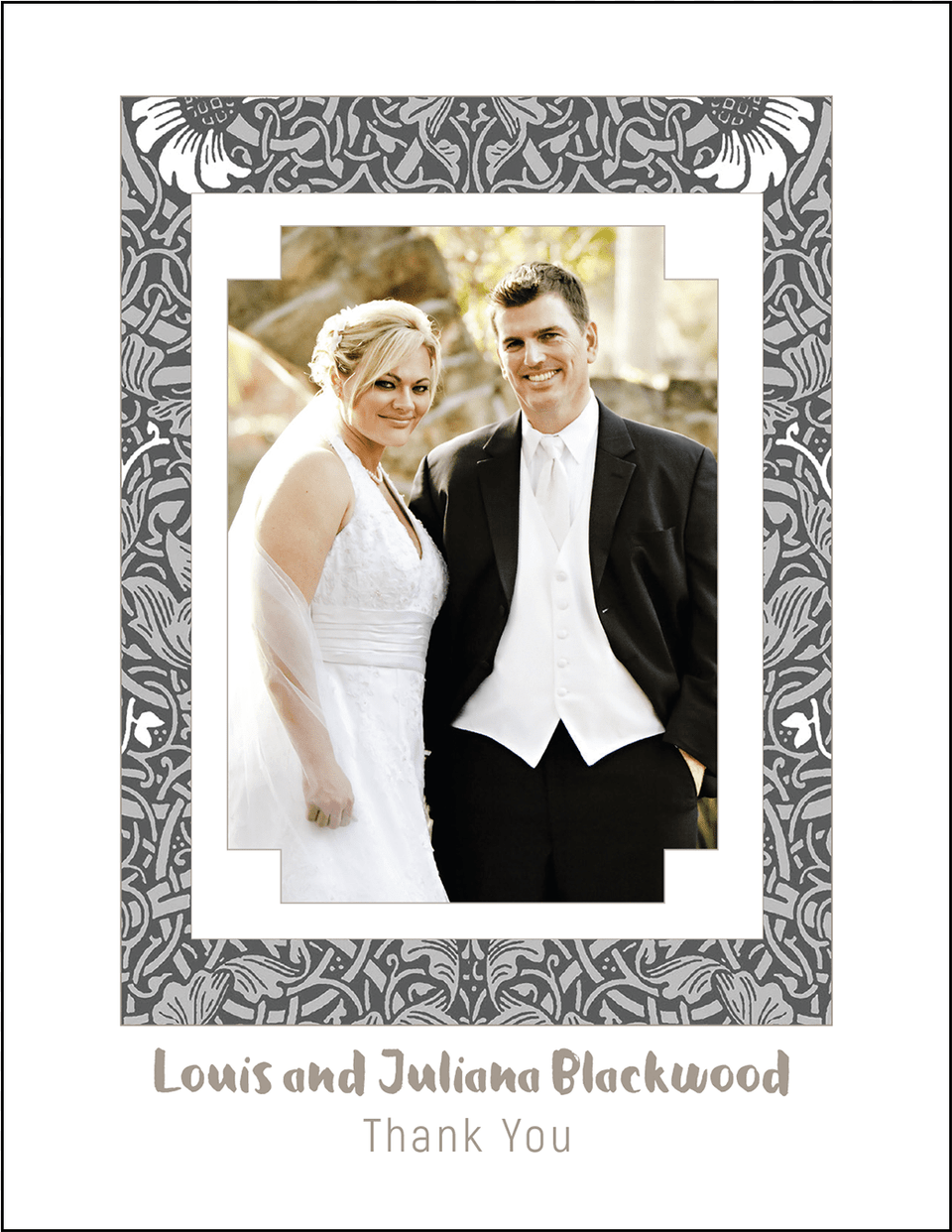 25th Wedding Anniversary Thank You Card Cover With Save The Date Ses Modernes Hochzeits Foto Postkarte, Clothing, Dress, Suit, Formal Wear Png