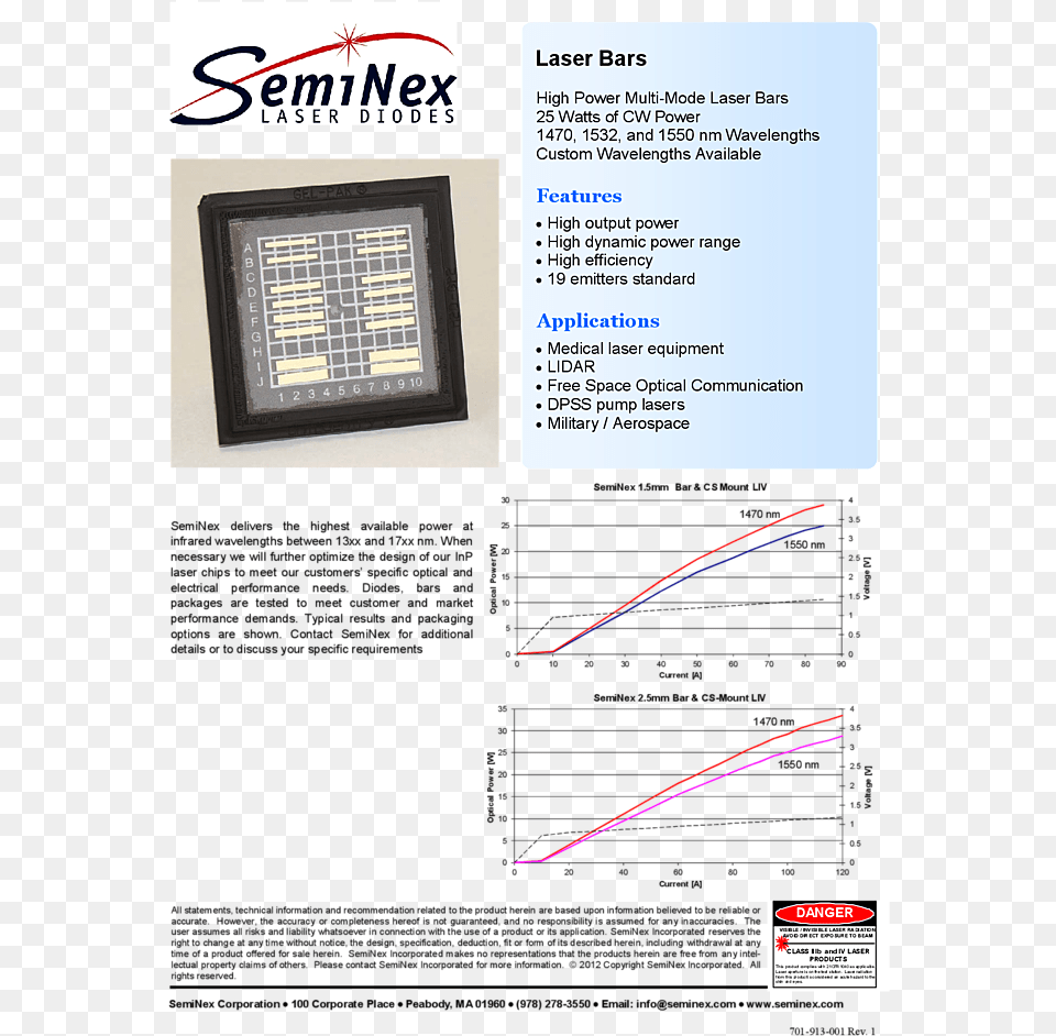 25w Laser Diode Bar Seminex 1550 Laser Diode Bar, Computer Hardware, Electronics, Hardware, Monitor Free Png Download