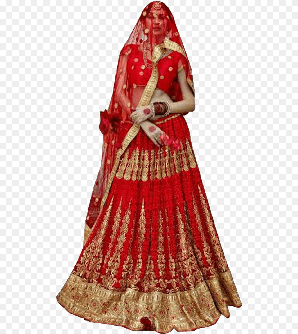 Lehenga, Clothing, Dress, Bridal Veil, Wedding Free Png Download