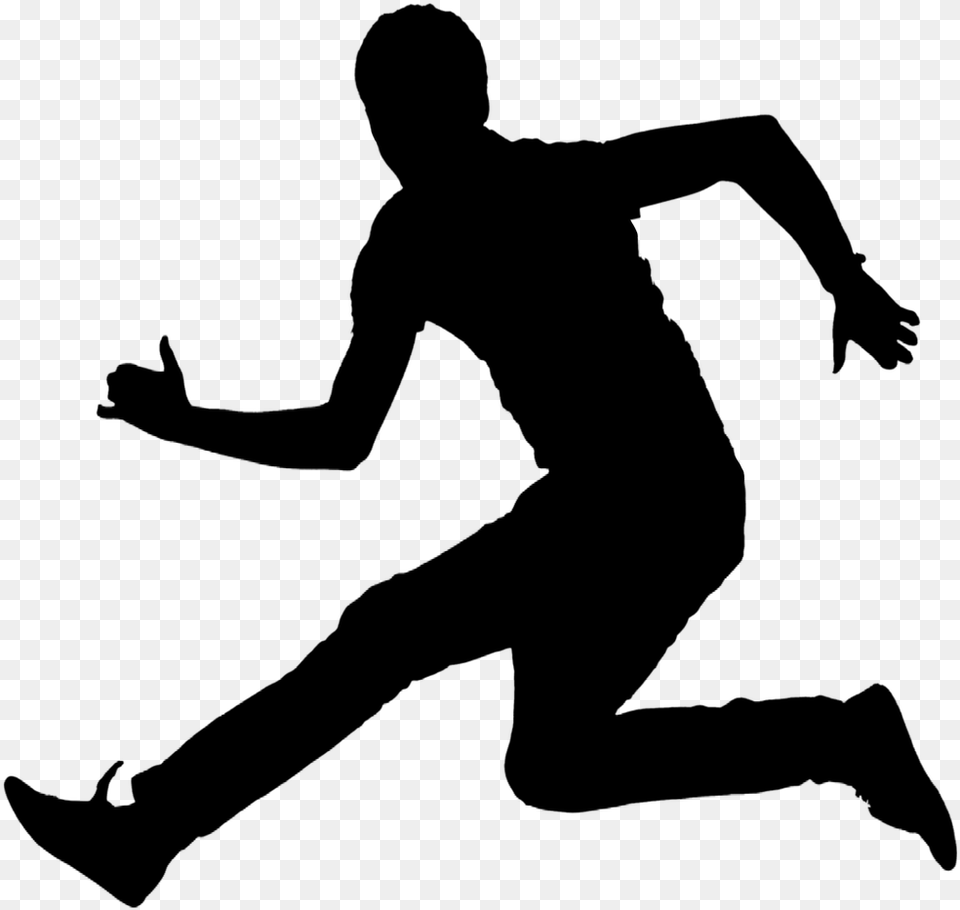 Man Jumping, Gray Png