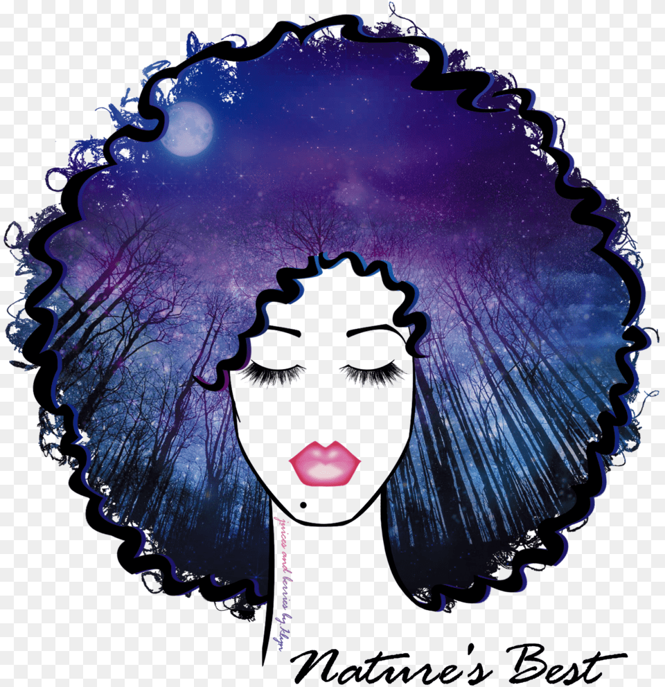 Afro, Purple, Nature, Outdoors, Night Free Png Download