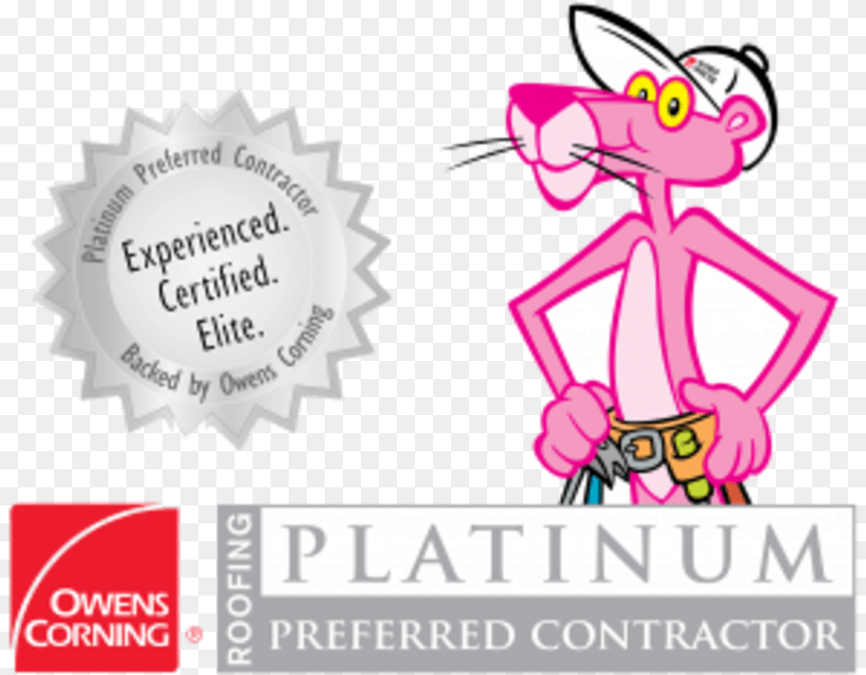 Owens Corning Platinum Contractor, Sticker, Book, Comics, Publication Free Png