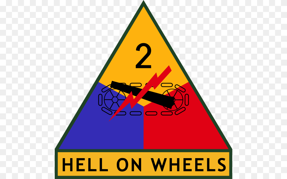 2nd Armored Division Hell On Wheels Us Army 4th Armored Division Logo, Sign, Symbol, Triangle Free Transparent Png