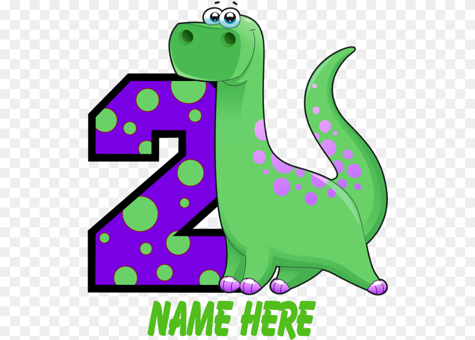 2nd Birthday Dinosaur Custom T, Number, Symbol, Text, Green Png Image
