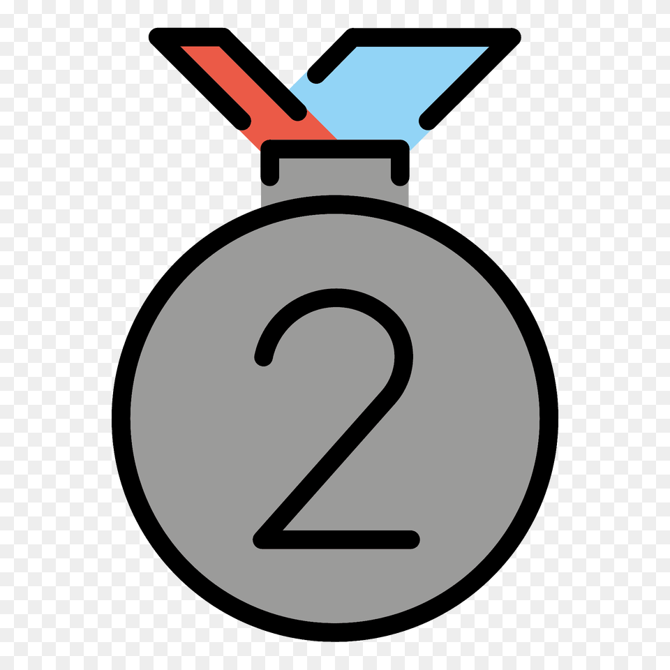 2nd Place Medal Emoji Clipart, Text, Number, Symbol, Ammunition Free Png