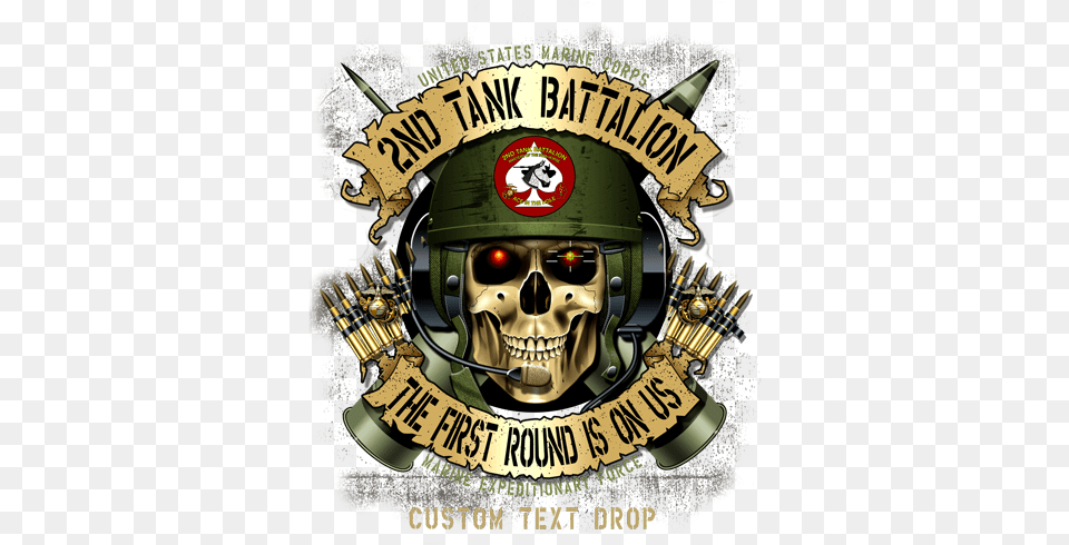 2nd Tank Battalion Usmc Shirt 2nd Tank Battalion Logo, Advertisement, Helmet, Poster, American Football Free Png