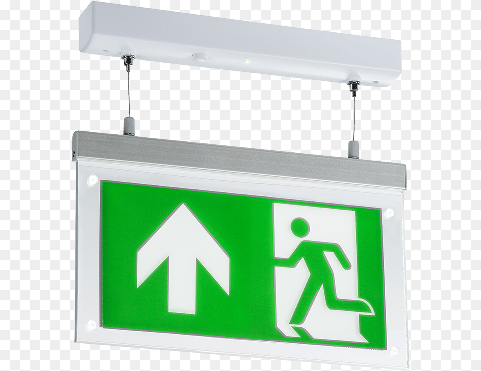 2w Led Suspended Double Sided Emergency Exit Sign Lighted Emergency Exit Lights, Symbol, Electronics, Screen, Mailbox Free Png Download