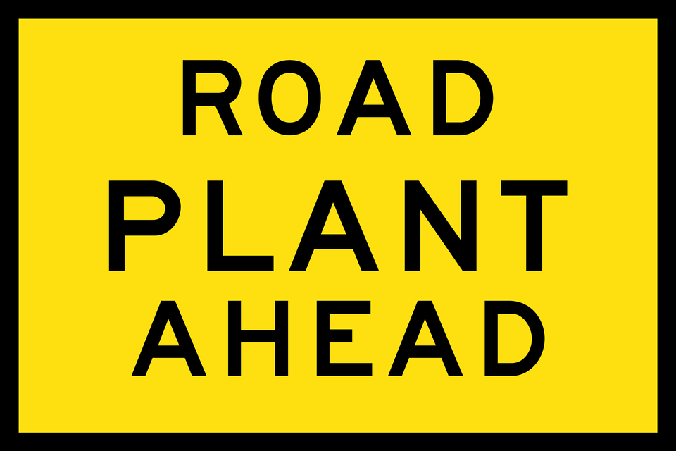 3 1 Road Plant Ahead Clipart, Sign, Symbol, Text Free Png Download