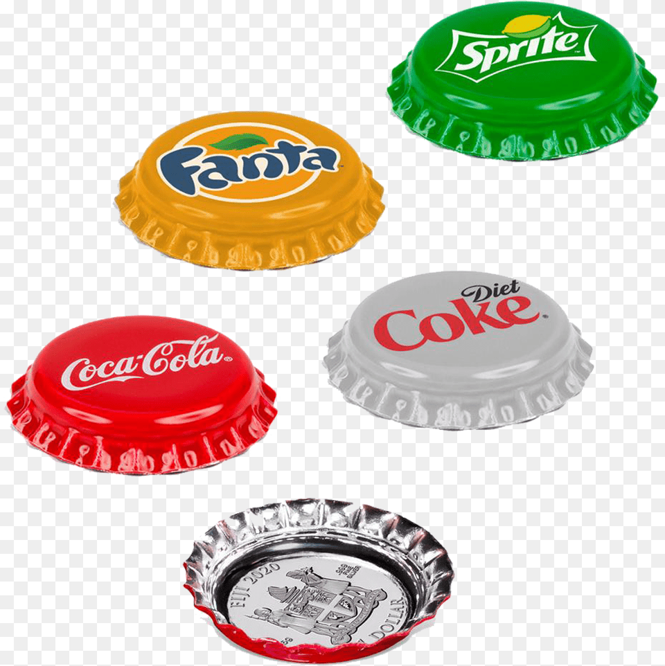 3 Coke Cap Silver Coin, Plate, Beverage, Soda Png