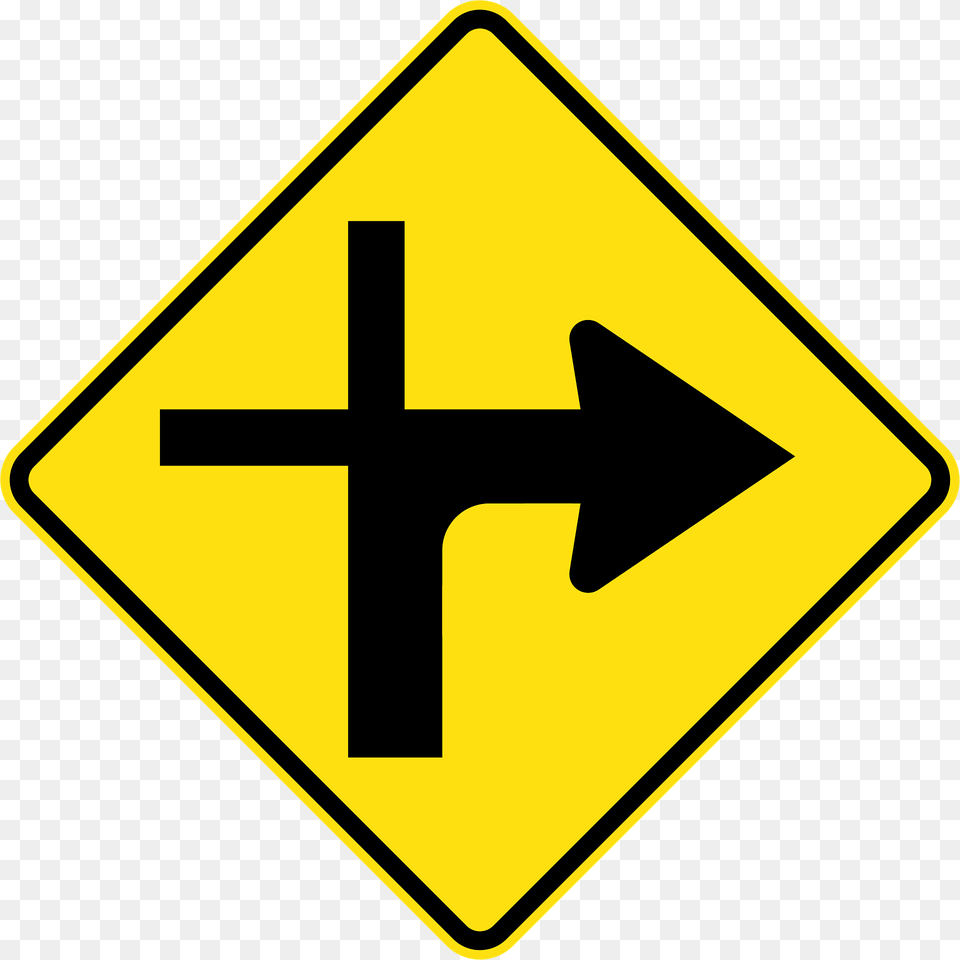 3 Modified Crossroad Intersection Right Clipart, Sign, Symbol, Road Sign Free Png Download