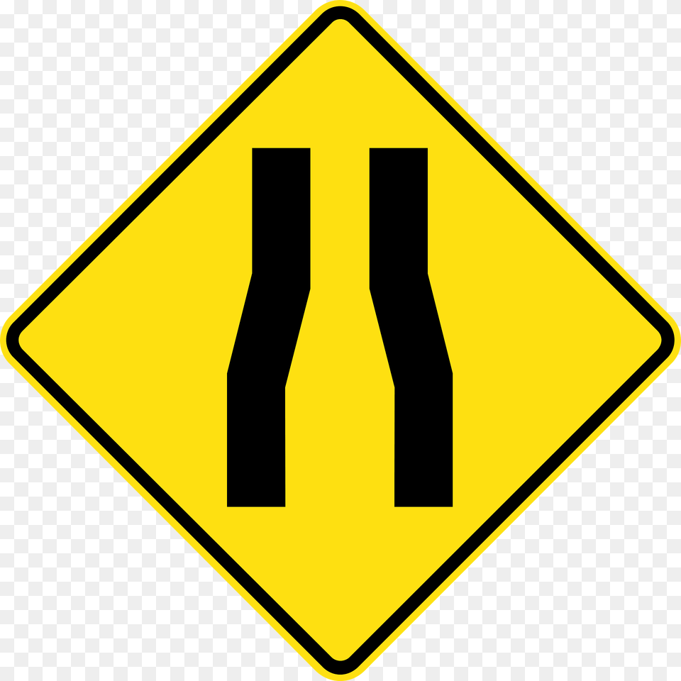 3 Road Narrows Clipart, Sign, Symbol, Road Sign Free Transparent Png